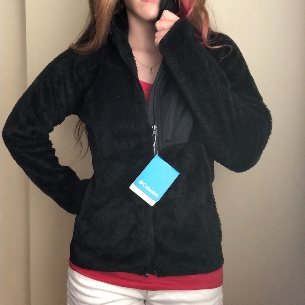 NWT Columbia black faux fur jacket